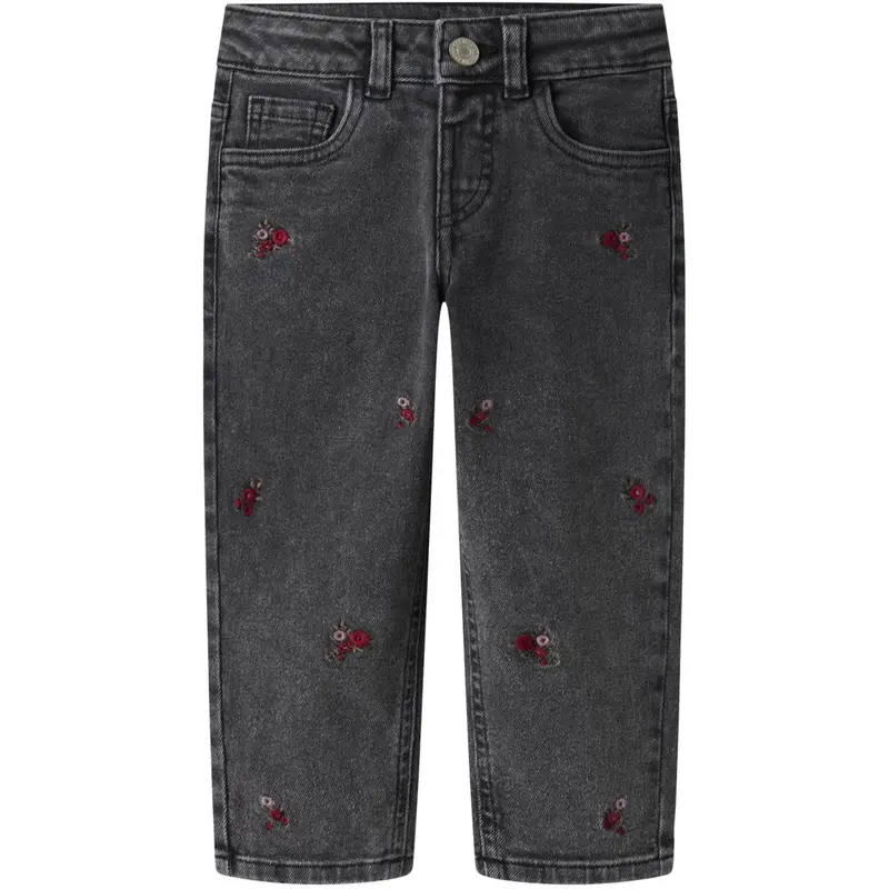 Name It Medium Grey Denim Flower Emb Nmfbella Mom Emb Jeans 1224-Sm Noos 1