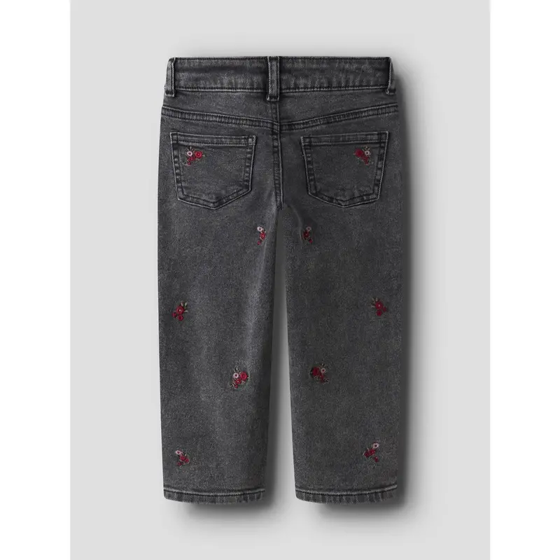 Name It Medium Grey Denim Flower Emb Nmfbella Mom Emb Jeans 1224-Sm Noos 4