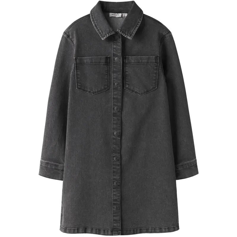 Name It Medium Grey Denim Nkfjeannie Ls Dnm Kjole 2133-Ft B 1
