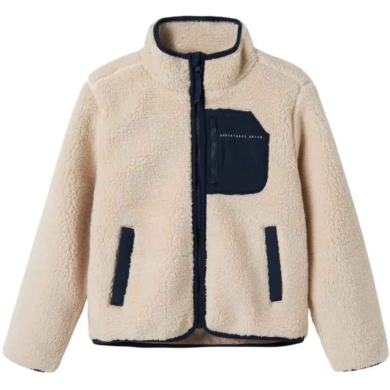 Name It Moonbeam Chest Pocket Dark Sapphire Nknmattia Sherpa Jakke Pb 1