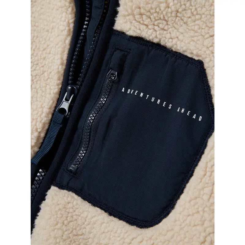 Name It Moonbeam Chest Pocket Dark Sapphire Nknmattia Sherpa Jakke Pb 4