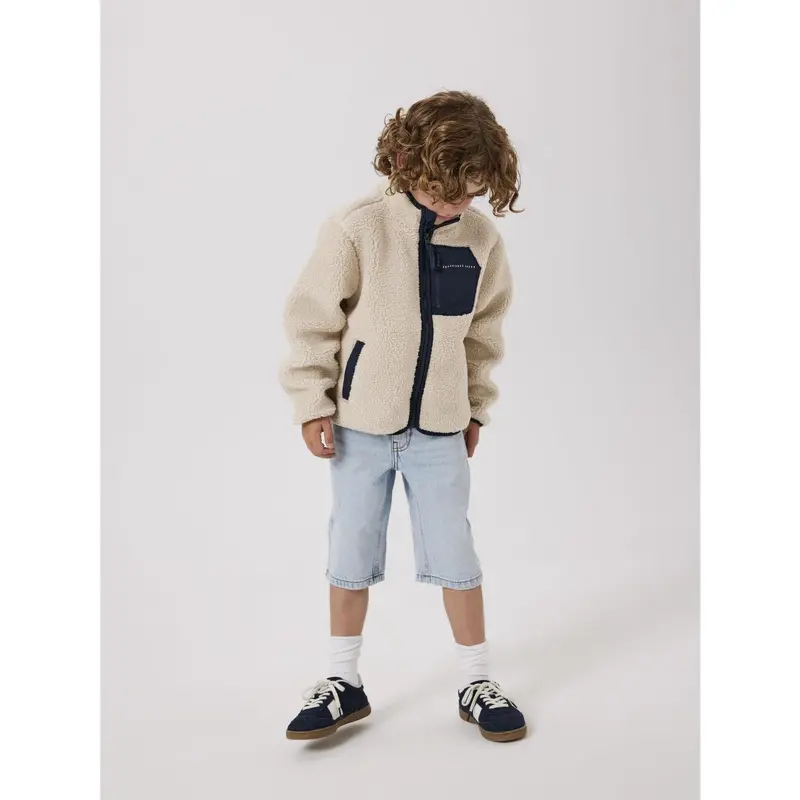 Name It Moonbeam Chest Pocket Dark Sapphire Nknmattia Sherpa Jakke Pb 7