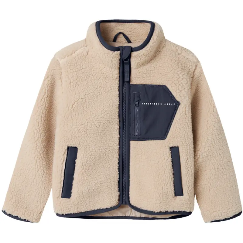 Name It Moonbeam Chest Pocket Dark Sapphire Nmnmattia Sherpa Jakke Pb 1