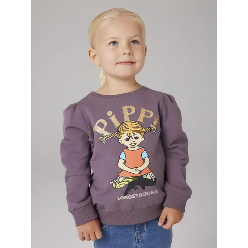 Name It Moonscape Nmfsovej Pippi Sweat Bru Sky 3