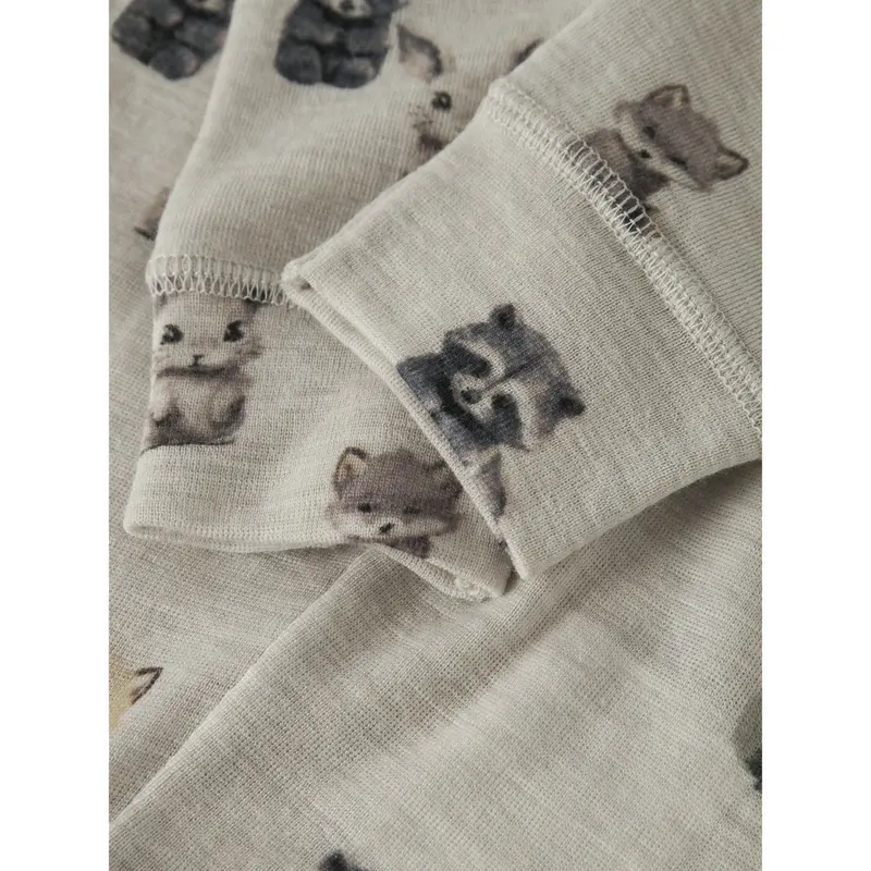 Name It Nacreous Cloud Forest Animals Nbmwang Uld Rib Long Johns Aop 2