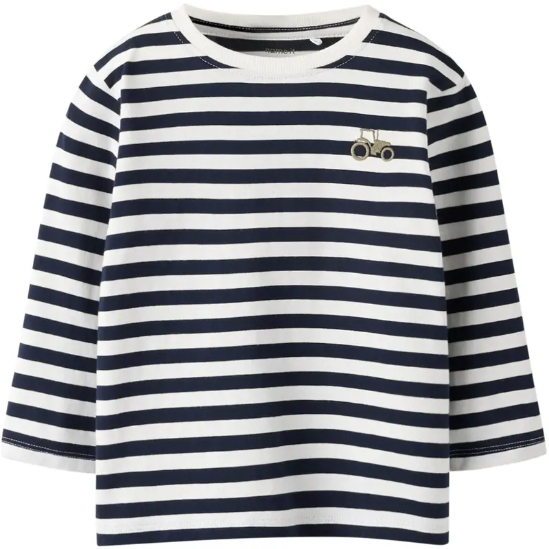 Name It Navy Blazer Bright White Nmmnelson Ls Nreg Top 1