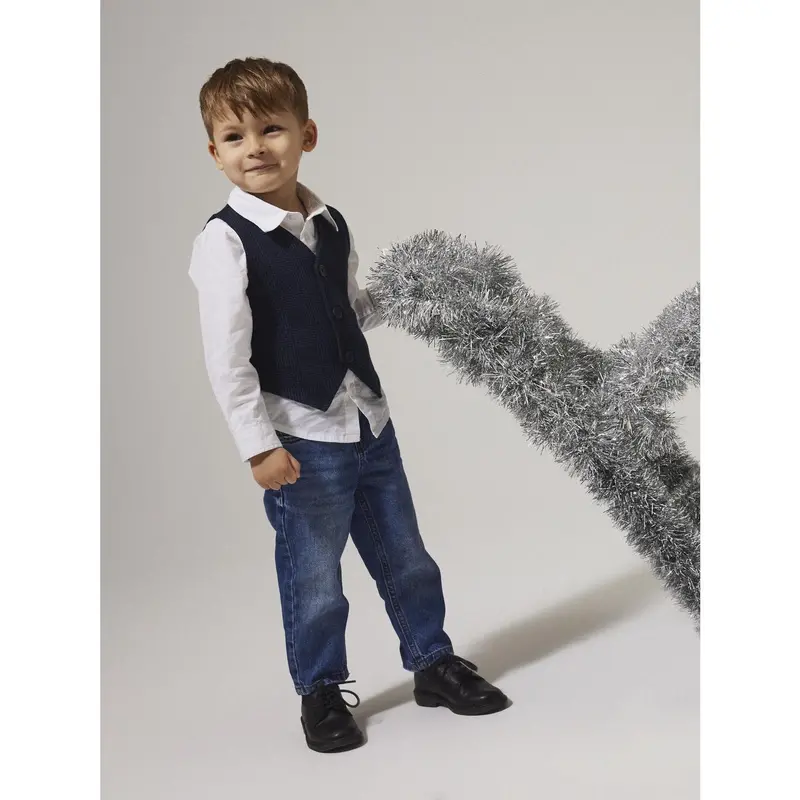 Name It Navy Blazer Check Nmmrobino Vest Unb 2