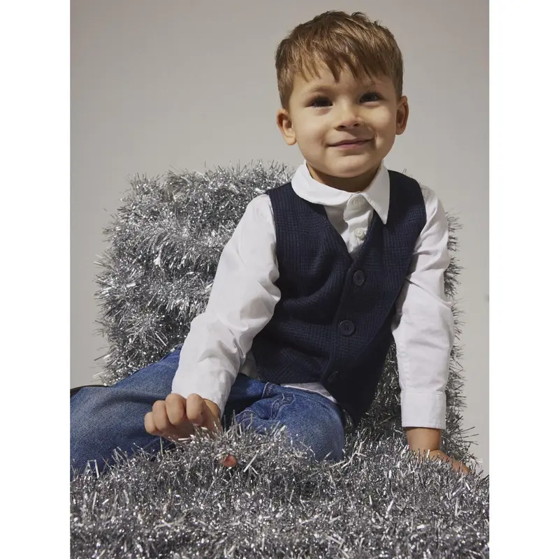 Name It Navy Blazer Check Nmmrobino Vest Unb 3