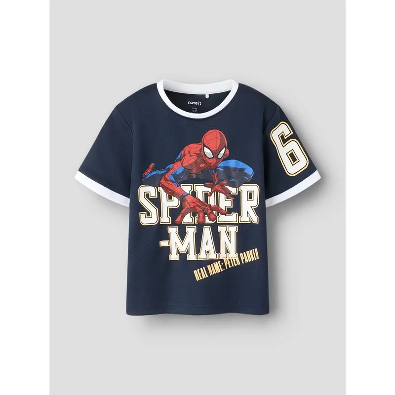 Name It Navy Blazer Nmmanri Spider Nreg Ss Poly Top Mar 3