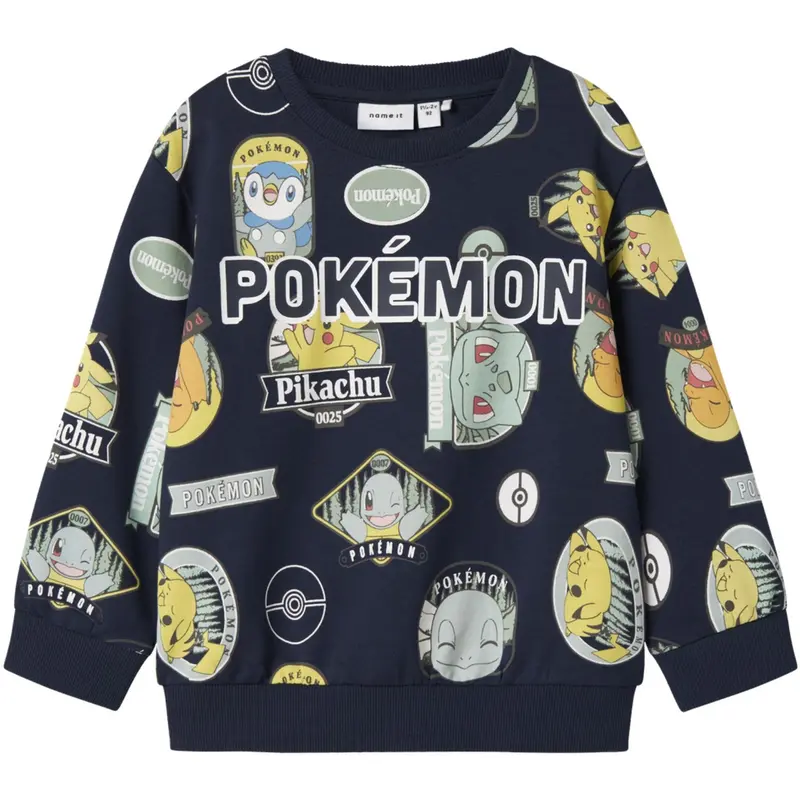 Name It Navy Blazer Nmmjazy Pokemon Nreg Sweat Unb Sky 1