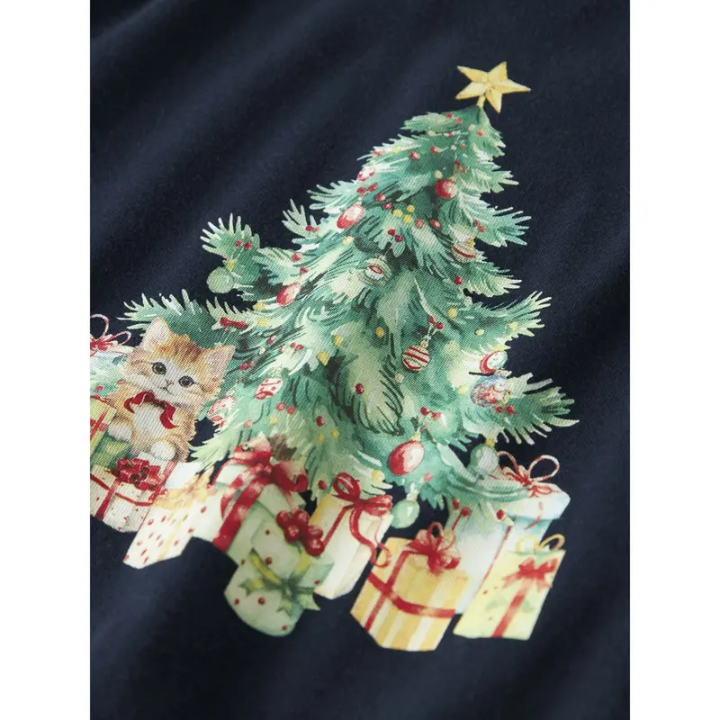 Name It Navy Blazer Xmas Tree Cat Nmfvosmas Ls Nreg Top 2