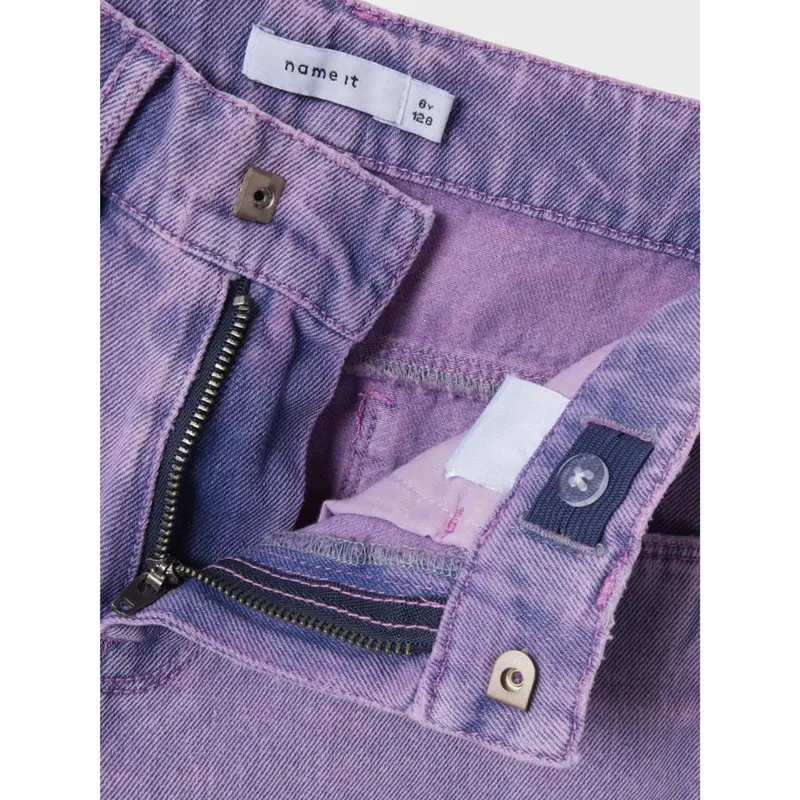 Name It Orchid Overdyed Nkfrose Dnm Hw Long Shorts 4009-Za F 3