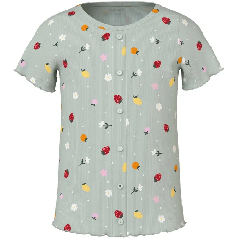 Name It Pale Aqua Fruit Flowers Nmfvemia Aop Ss Slim Top 1