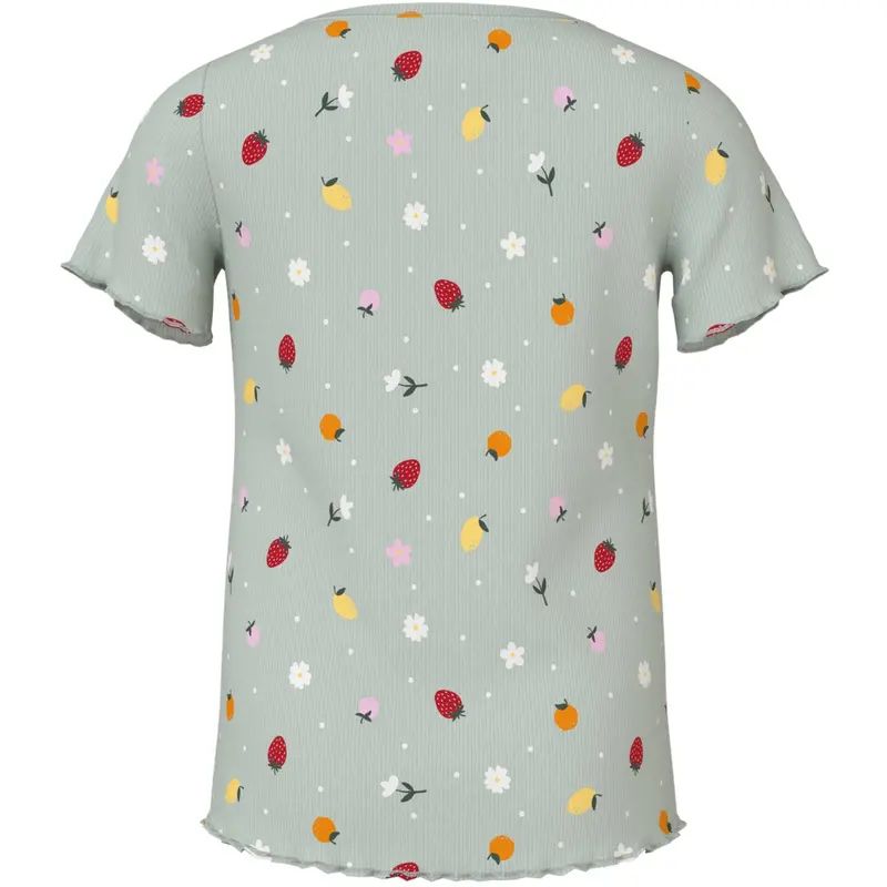 Name It Pale Aqua Fruit Flowers Nmfvemia Aop Ss Slim Top 3