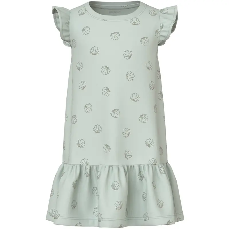 Name It Pale Aqua Sea Shells Green Nmfvida Capsl Kjole 1