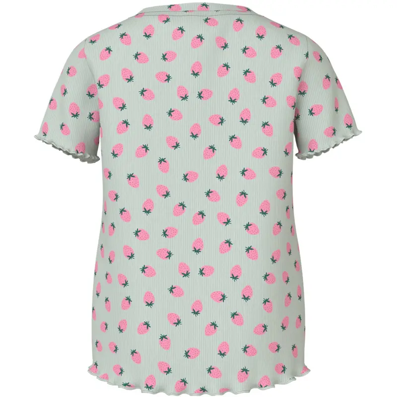 Name It Pale Aqua Strawberries Nmfvemma Aop Ss Slim Top 3