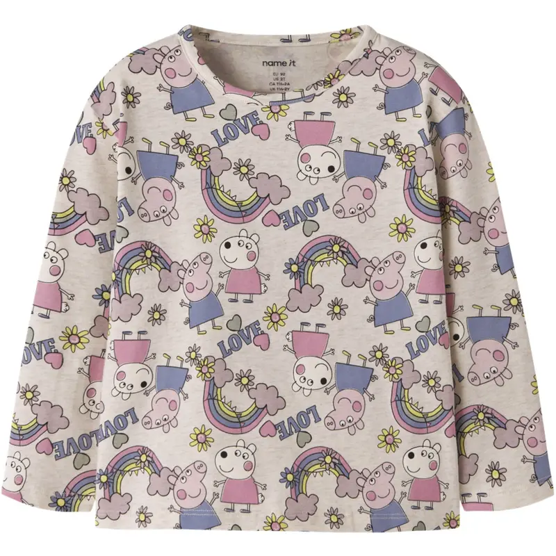 Name It Peyote Melange Nmfdarsy Peppa Ls Nreg Top Cplg 1