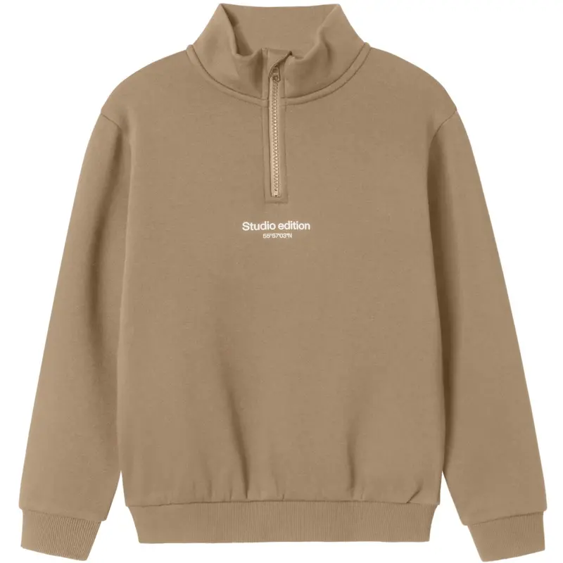 Name It Pure Cashmere Nkmbrody Ls Nreg Sweat Zip Bru Noos 1
