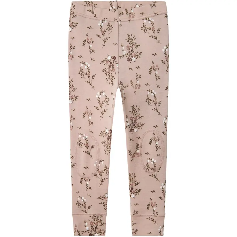 Name It Shadow Gray Long Flowers Nmfwillow Uld Leggings 1