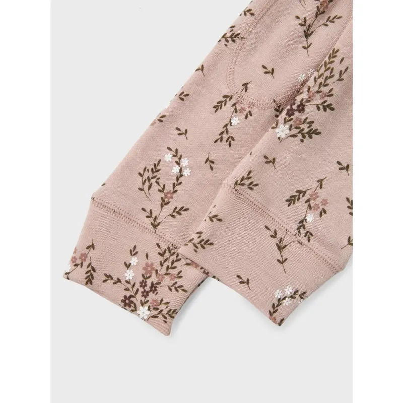 Name It Shadow Gray Long Flowers Nmfwillow Uld Leggings 2