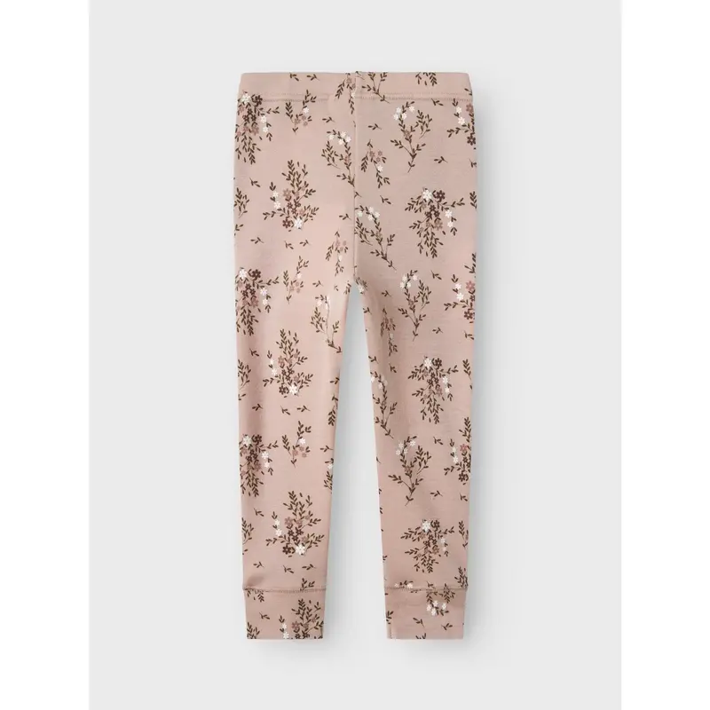 Name It Shadow Gray Long Flowers Nmfwillow Uld Leggings 3