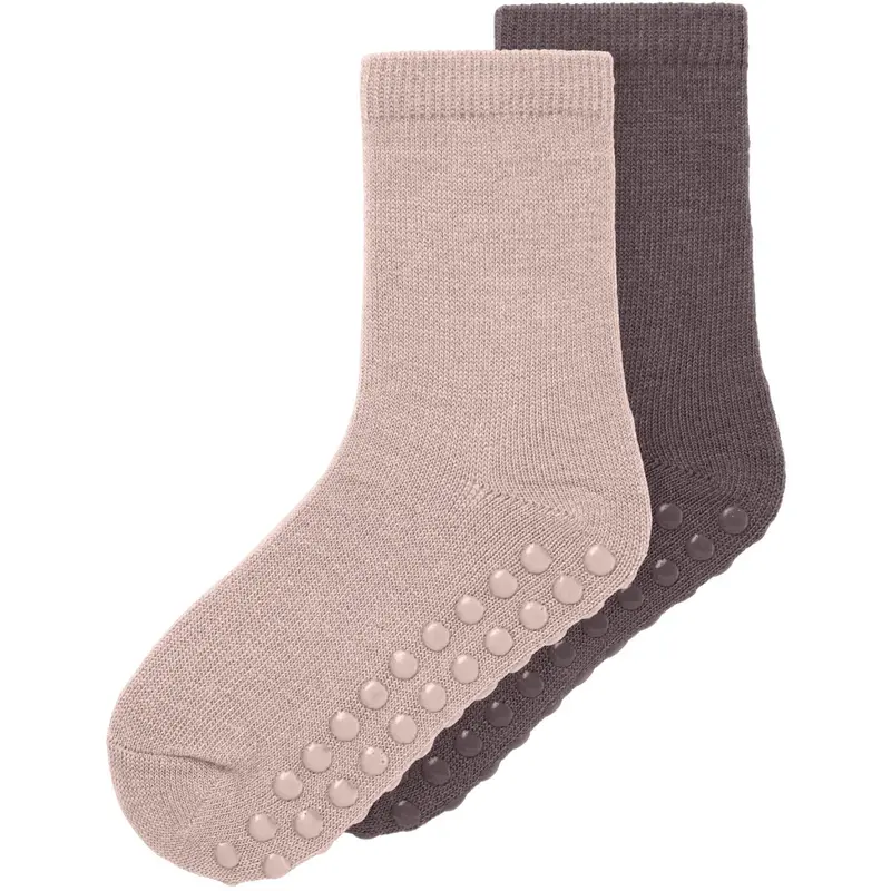 Name It Shadow Gray Nmfwak Wo/Bl 2P Strømper W/Non Skid 1