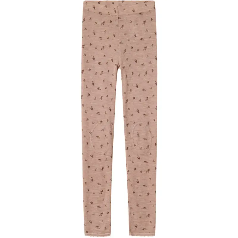 Name It Shadow Gray Small Flowers Nkfwang Uld Needle Leggings 1