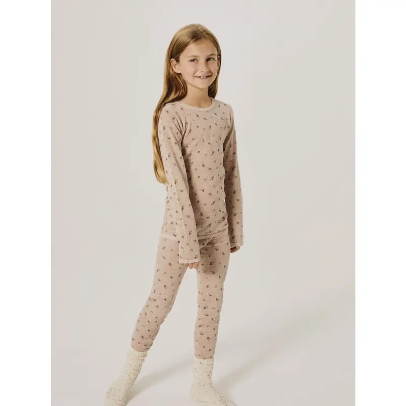 Name It Shadow Gray Small Flowers Nkfwang Uld Needle Leggings 2