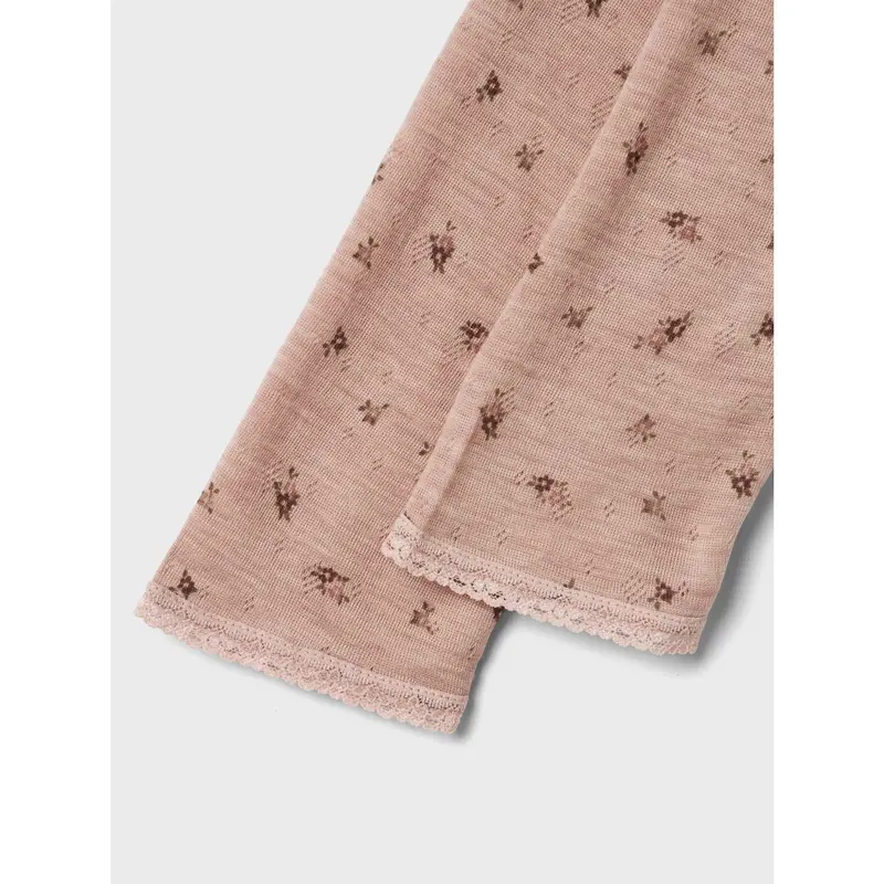 Name It Shadow Gray Small Flowers Nkfwang Uld Needle Leggings 4