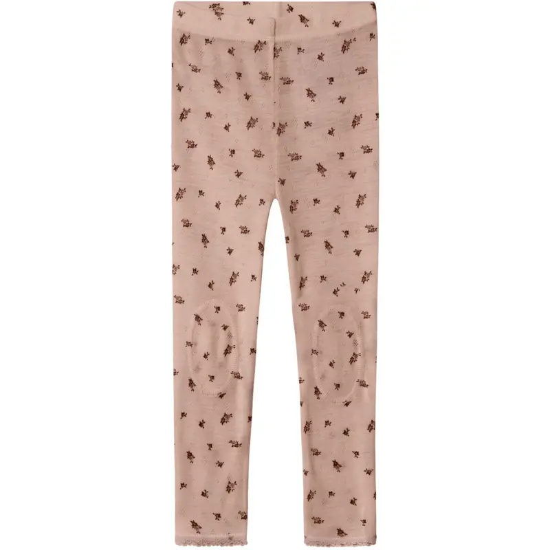 Name It Shadow Gray Small Flowers Nmfwang Uld Needle Leggings Noos 1