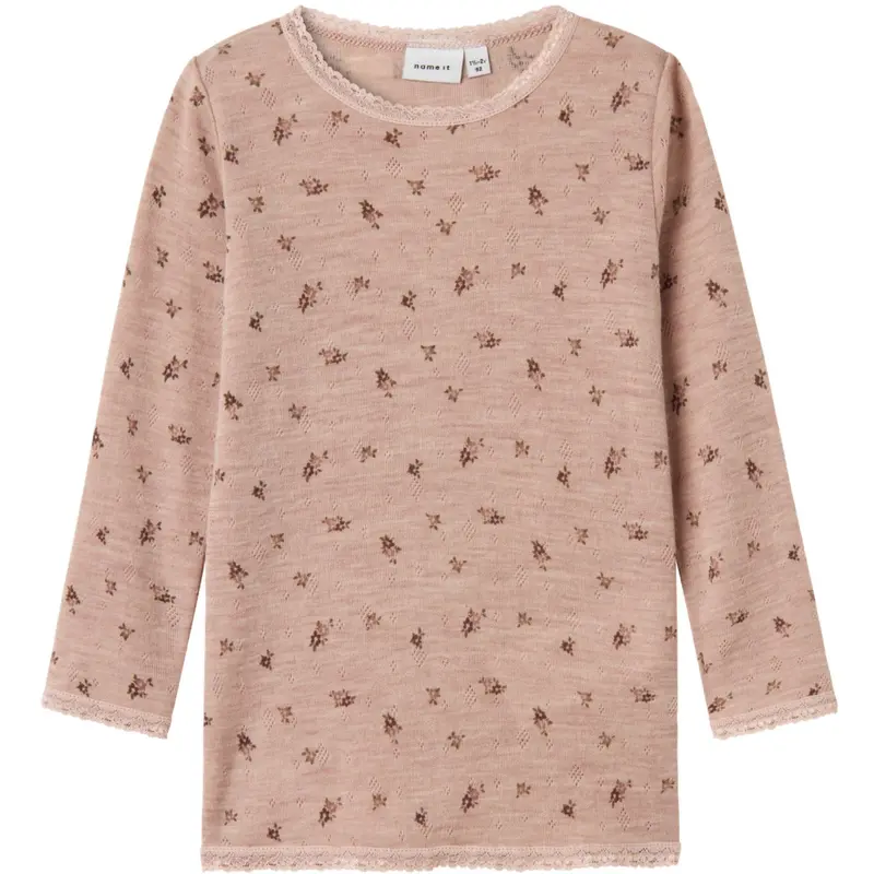 Name It Shadow Gray Small Flowers Nmfwang Uld Needle Ls Top Noos 1