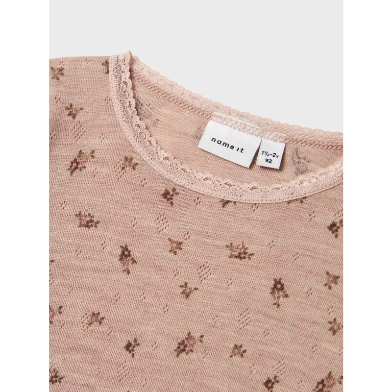 Name It Shadow Gray Small Flowers Nmfwang Uld Needle Ls Top Noos 2