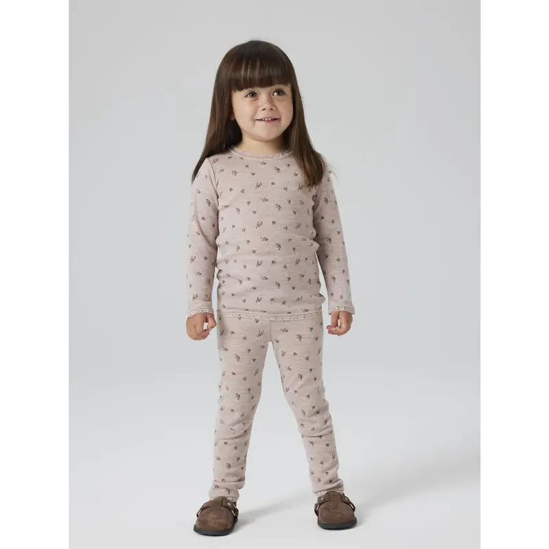 Name It Shadow Gray Small Flowers Nmfwang Uld Needle Ls Top Noos 7