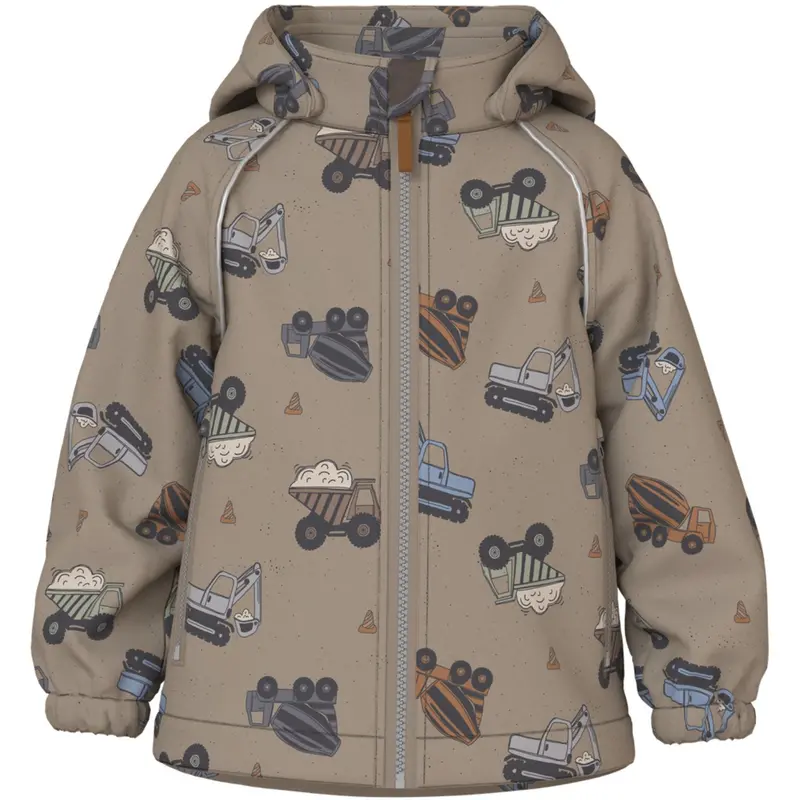 Name It Silver Mink Truck Nmmalfa08 Softshell Jakke Aop 1Fo 1