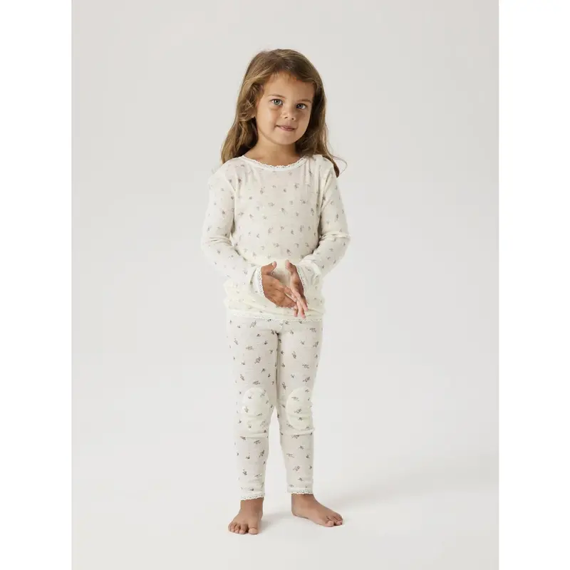 Name It Snow White Small Flowers Nmfwang Uld Needle Leggings Noos 2