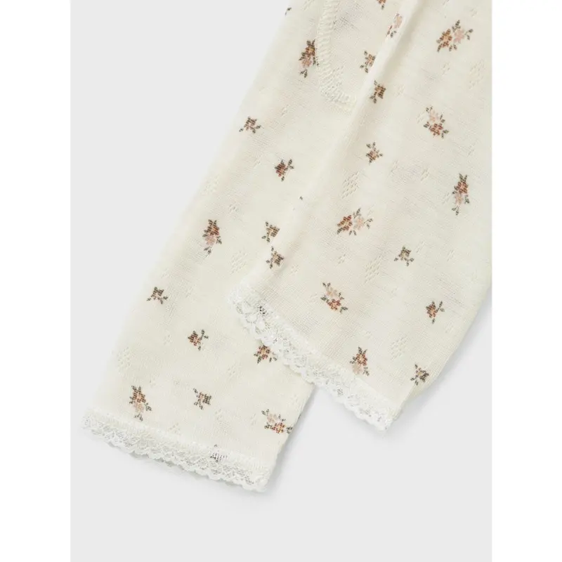Name It Snow White Small Flowers Nmfwang Uld Needle Leggings Noos 4