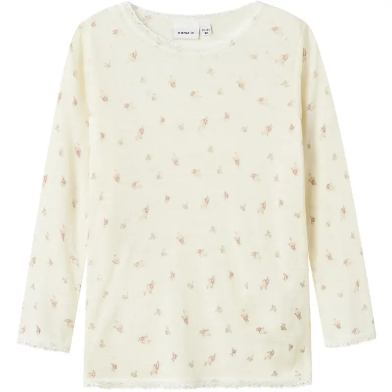 Name It Snow White Small Flowers Nmfwang Uld Needle Ls Top Noos 1