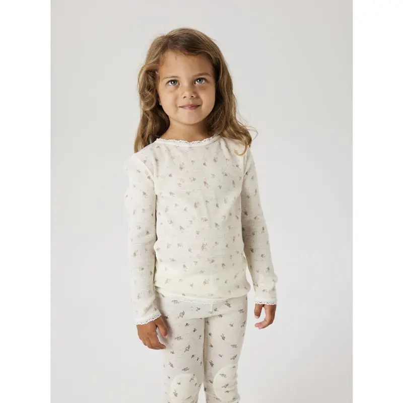 Name It Snow White Small Flowers Nmfwang Uld Needle Ls Top Noos 8