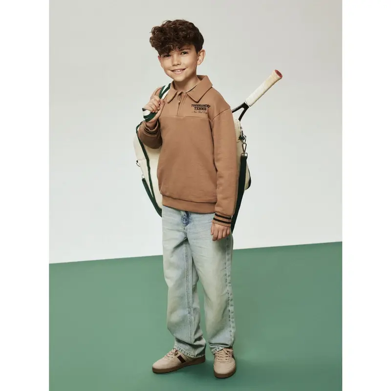 Name It Toasted Coconut Nkmtrent Ls Nreg Sweat Polo Bru 2