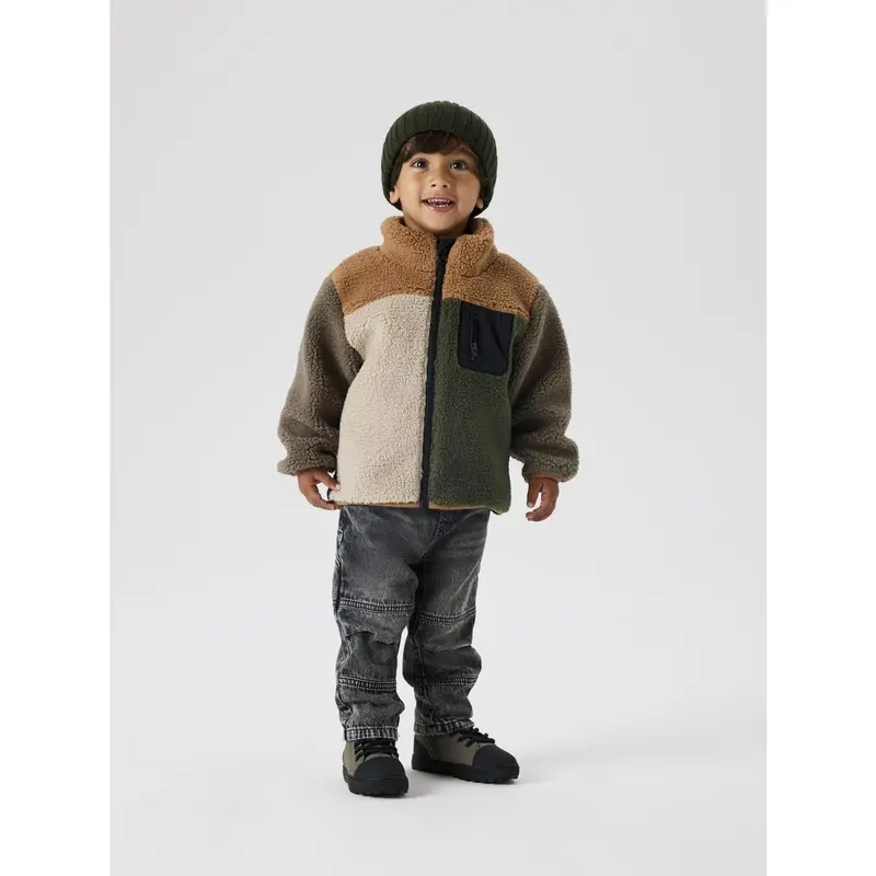 Name It Toasted Coconut Nmmmonico Teddy Jacket Block 2
