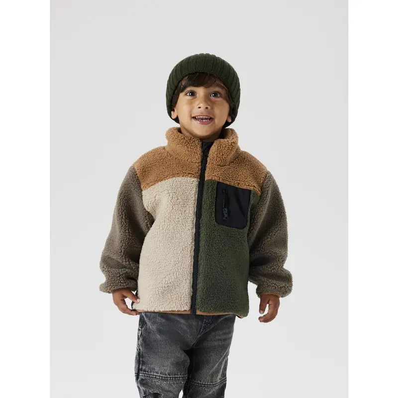 Name It Toasted Coconut Nmmmonico Teddy Jacket Block 3
