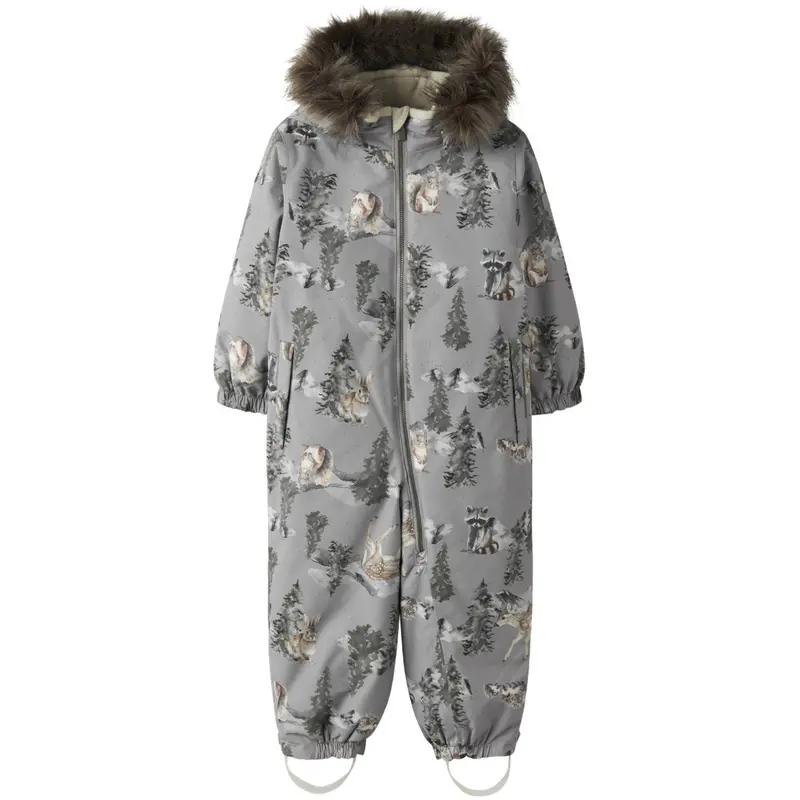 Name It Ultimate Grey Woodland Nmnsnow10 Dragt Aop Fo 1