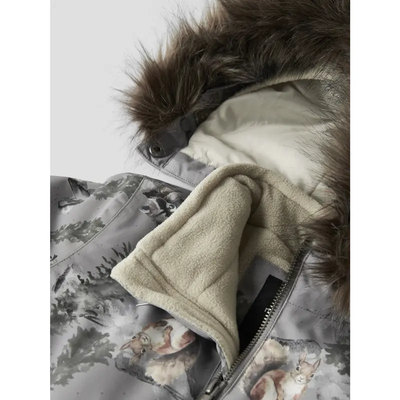 Name It Ultimate Grey Woodland Nmnsnow10 Dragt Aop Fo 2