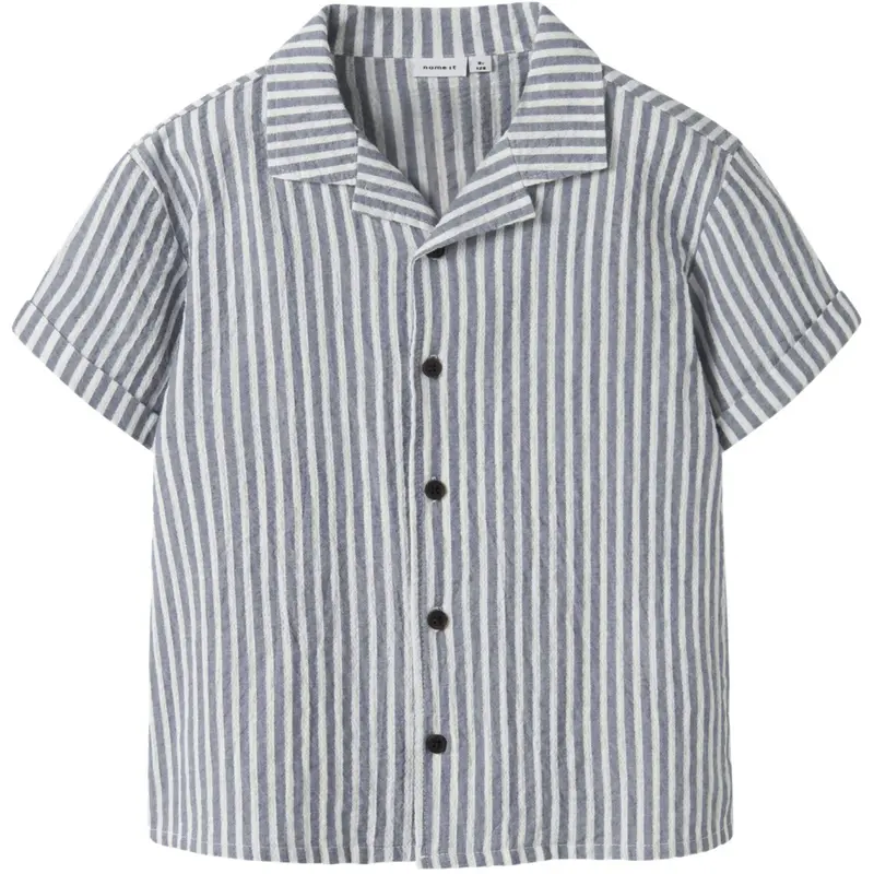 Name It Vintage Indigo Cloud Dancer Nkmfedenis Ss Nreg Skjorte 1