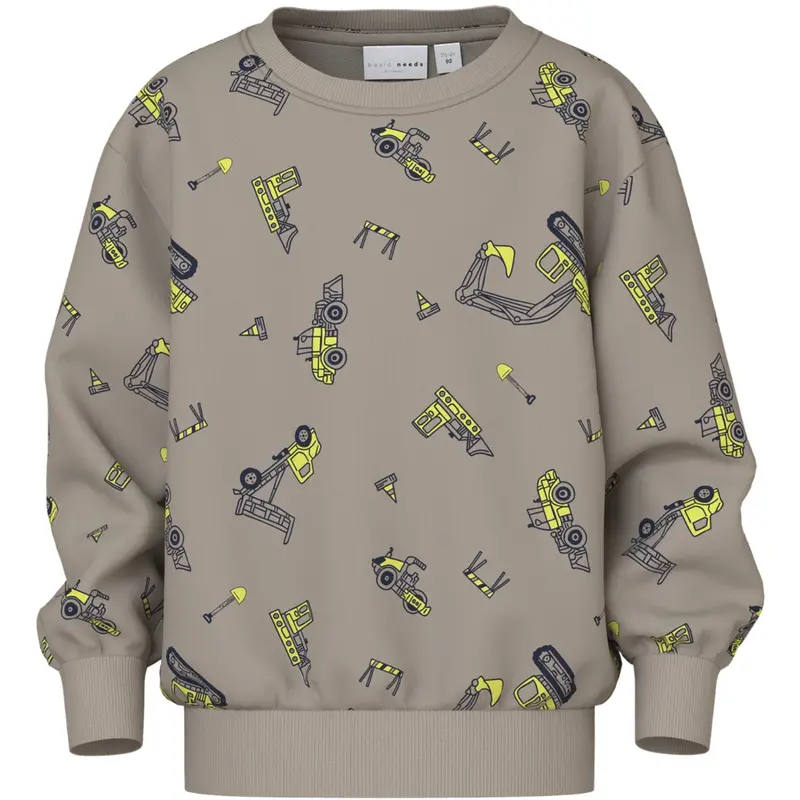 Name It Vintage Khaki Excavator Nmmvildar Ls Nreg Sweat Unb 1