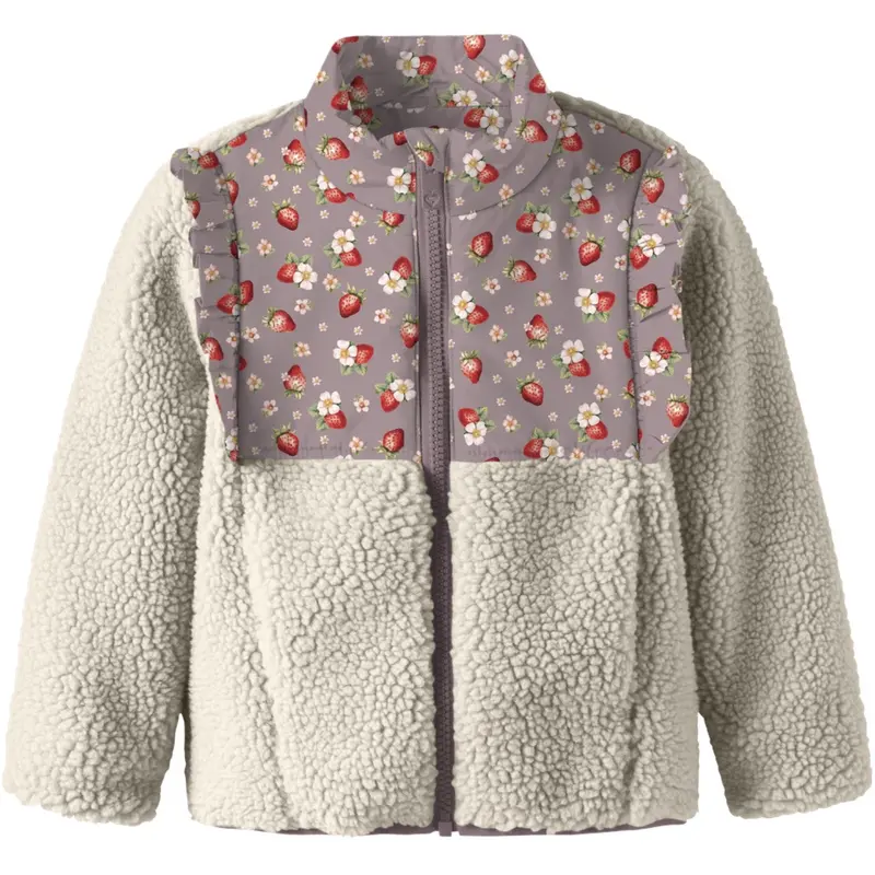 Name It Whitecap Gray Strawberry Nmfminna Bamse Jakke 1