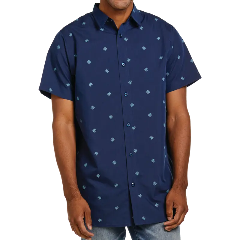Navy Double-Double® Button Up 1
