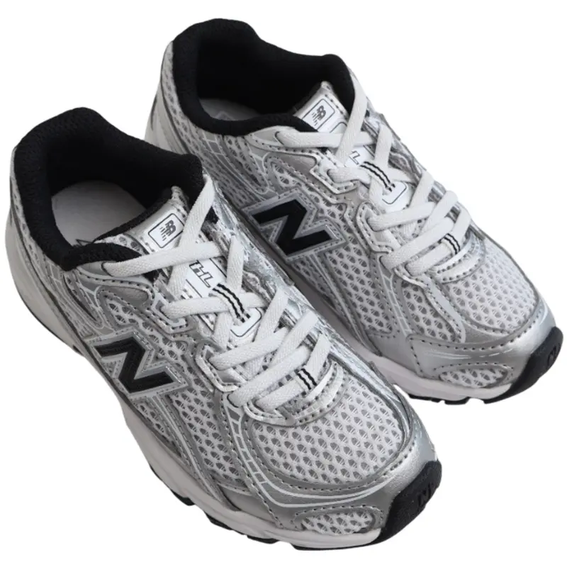 New Balance Silver Metallic 740 Kids Bungee Lace Sneakers 2