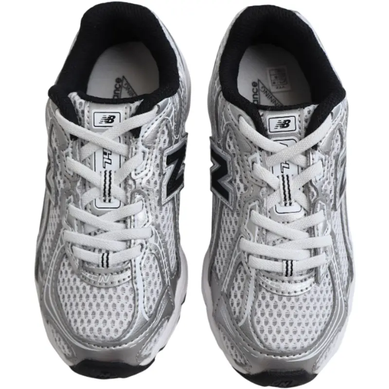 New Balance Silver Metallic 740 Kids Bungee Lace Sneakers 3