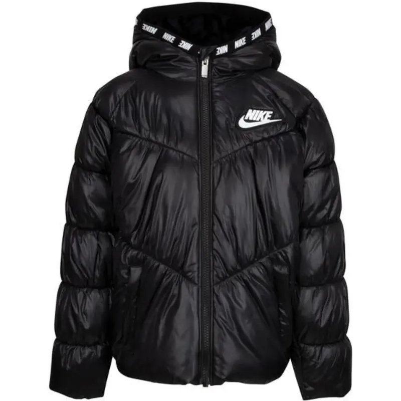 Nike Black Chevron Cinched Puffer Jakke 1